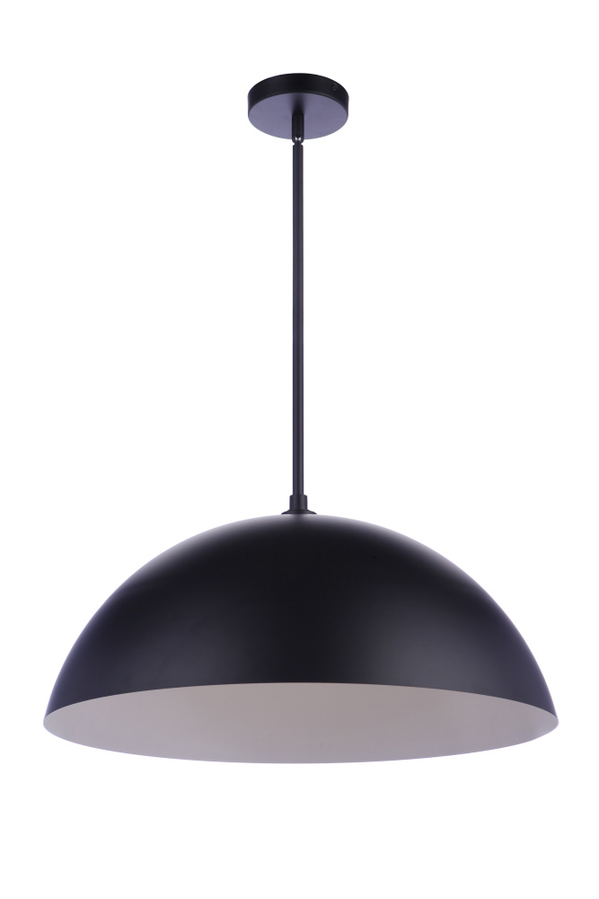23.25Ã¢â‚¬Â Diameter Sculptural Statement Dome Pendant in Flat Black