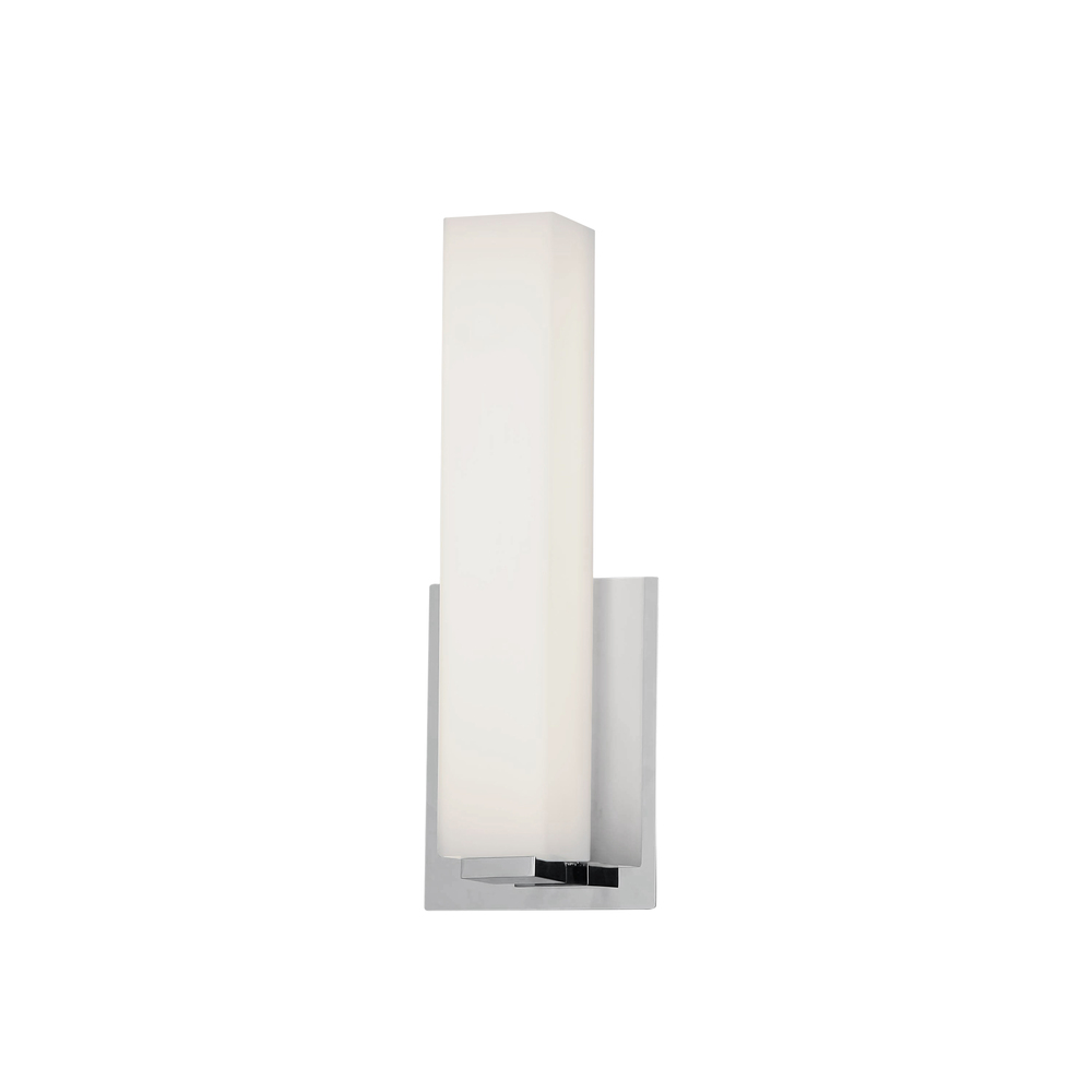 12W Polished Chrome Vanity Light w/ White Glass