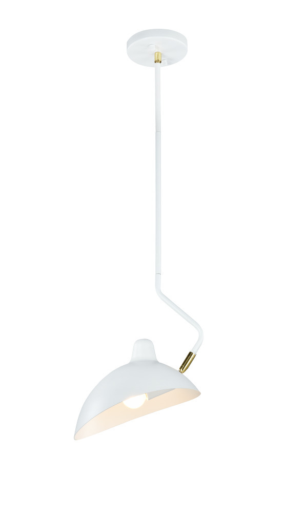 Droid White and Brushed Gold Pendant