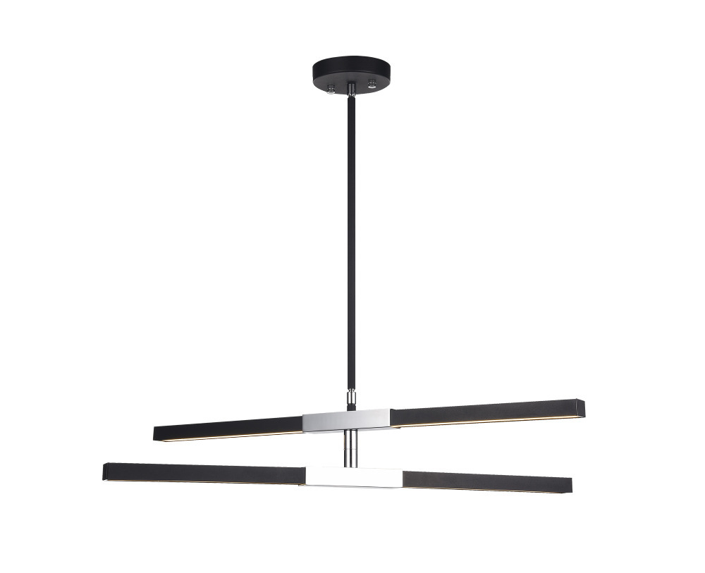Lineare Matte Black and Chrome Pendant