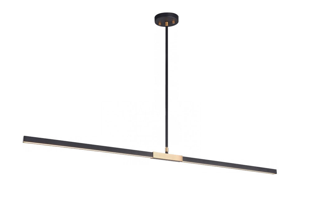 Lineare Matte Black and Aged Gold Brass Pendant