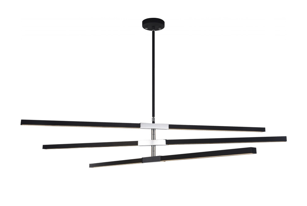 Lineare Matte Black and Chrome Pendant