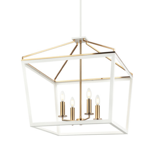Mavonshire White + Aged Gold Brass Chandelier