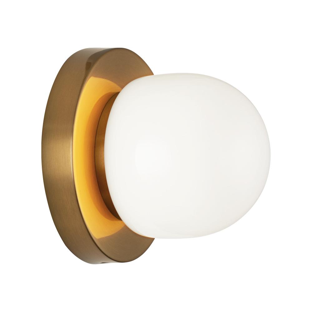 Pizzazz Aged Gold Brass Wall Sconce