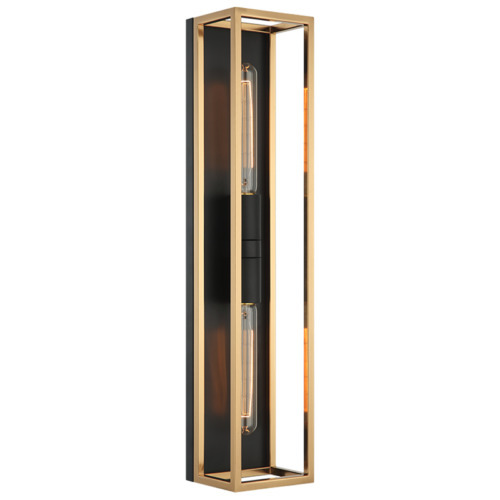 Shadowbox Black + Aged Gold Brass Wall Sconce