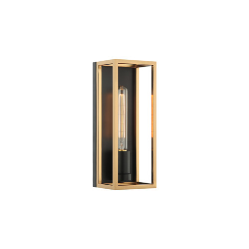 Shadowbox Black + Aged Gold Brass Wall Sconce