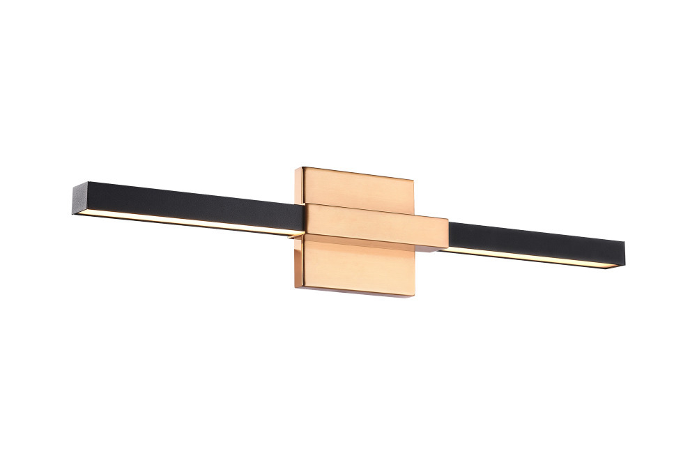 Lineare Matte Black and Aged Gold Brass Wall Sconce