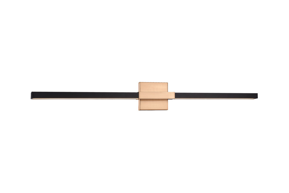 Lineare Matte Black and Aged Gold Brass Wall Sconce