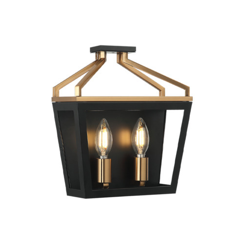 Mavonshire Black + Aged Gold Brass Wall Sconce