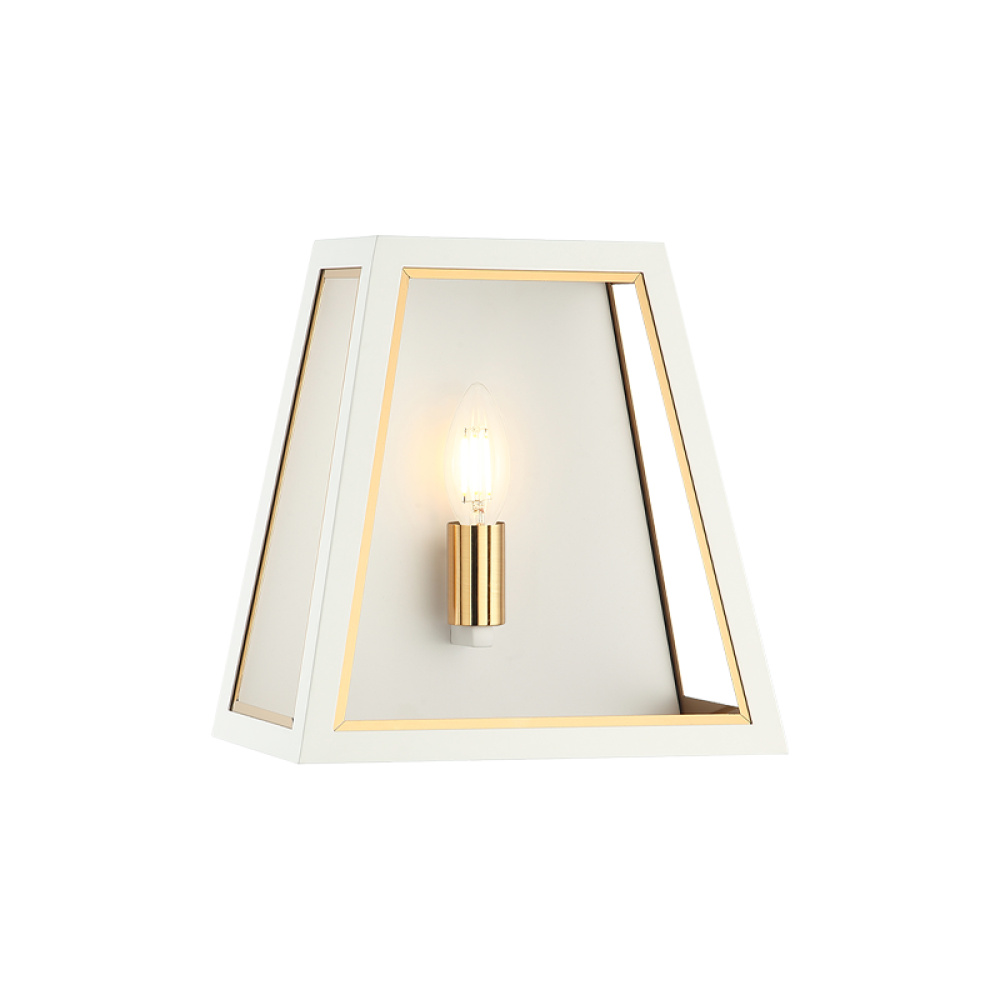 Rosalie White + Aged Gold Brass Wall Sconce