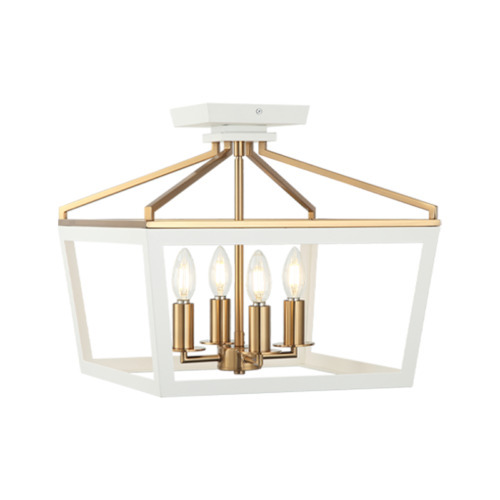 Mavonshire White + Aged Gold Brass Ceiling Mount