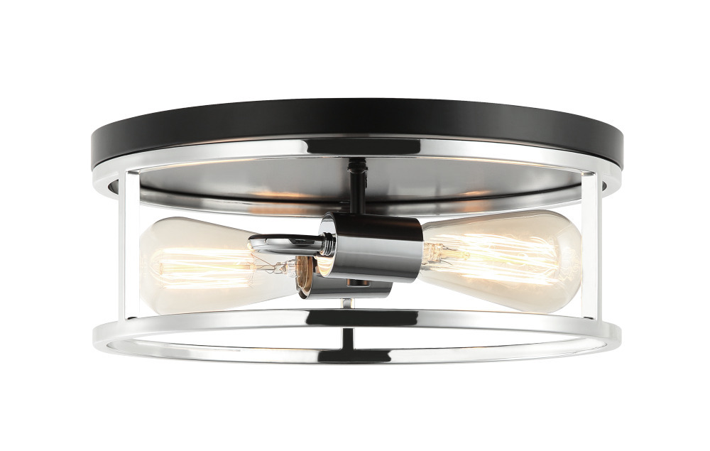 Clarke Black + Chrome Flush Mounts
