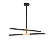 Matteo Lighting C64738MBAG - Lineare Matte Black and Aged Gold Brass Pendant