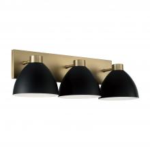 Capital Lighting 152031AB - 3-Light Vanity in Aged Brass and Black