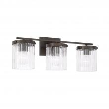 Capital Lighting 156231OR-555 - 3-Light Vanity in Oil Rubbed Bronze with Clear Beveled Fluted Glass
