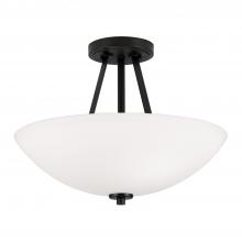 Capital Lighting 218921MB - 2-Light Semi-Flush Mount in Matte Black with Soft White Glass Shade