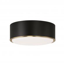 Capital Lighting 254831RK - 3-Light Semi Flush Mount in Matte Black with Matte Brass Details and Frosted White Diffuser