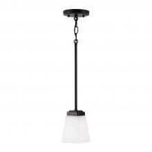 Capital Lighting 314411MB-334 - 1-Light Pendant in Matte Black with Soft White Glass Shade