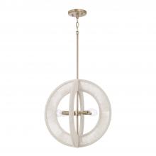Capital Lighting 349843MA - 4-Light Orb Pendant in Matte Brass with Bleached Natural Rope