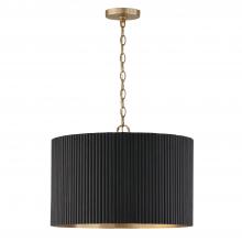 Capital Lighting 350741KR - 3-Light Pendant in Matte Brass and Handcrafted Mango Wood in Black Stain