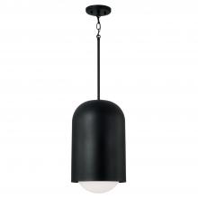 Capital Lighting 351612BI - 1-Light Capsule Arch Pendant in Black Iron with Soft White Glass