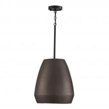 Capital Lighting 354211UR - 1-Light Handcrafted Terracotta Pendant in Umber and Matte Black