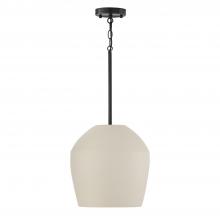 Capital Lighting 354212IV - 1-Light Handcrafted Terracotta Pendant in Ivory and Matte Black