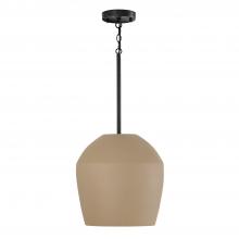 Capital Lighting 354212SN - 1-Light Handcrafted Terracotta Pendant in Sienna and Matte Black