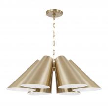 Capital Lighting 354961MA - 6-Light Modern Pendant in Matte Brass with Painted White Interior
