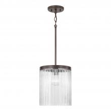 Capital Lighting 356211OR - 1-Light Pendant in Oil Rubbed Bronze with Clear Beveled Fluted Glass