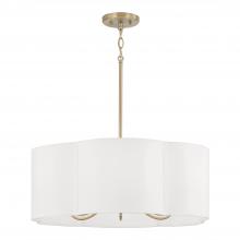 Capital Lighting 356461MA - 6-Light Pendant in Matte Brass with White Fabric Shade