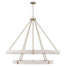 Capital Lighting 449802MA - 20-Light Two-Tier Chandelier in Matte Brass with Bleached Natural Rope