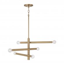 Capital Lighting 451261AD - 6-Light Modern Sputnik Chandelier in Aged Brass