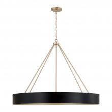Capital Lighting 453061RK - 6-Light Modern Circular Metal Chandelier in Matte Black with Painted Matte Brass Interior