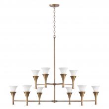 Capital Lighting 455701ML - 10-Light Two-Tier Chandelier in Mystic Luster with Soft White Glass
