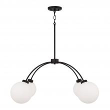Capital Lighting 457141BI-557 - 4-Light Chandelier in Matte Black with Soft White Glass Globes