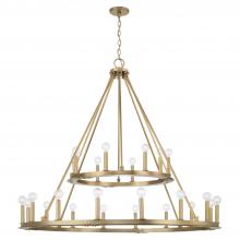 Capital Lighting 4910AD - 24-Light Two-Tier Wagon Wheel Chandelier in Aged Brass