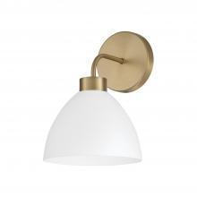 Capital Lighting 652011AW - 1-Light Sconce in Aged Brass and White