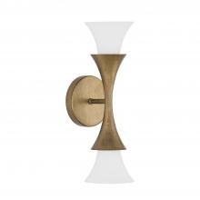 Capital Lighting 655721ML - 2-Light Sconce in Mystic Luster with Soft White Glass