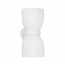 Capital Lighting 656121CE - 2-Light Handcrafted Fluted Ceramic Sconce in Matte White