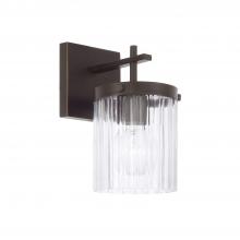 Capital Lighting 656211OR-555 - 1-Light Sconce in Oil Rubbed Bronze with Clear Beveled Fluted Glass