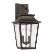 Capital Lighting 953321OZ - 2-Light Outdoor Tapered Wall Lantern in Oiled Bronze with Ripple Glass