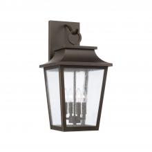 Capital Lighting 953341OZ - 4-Light Outdoor Tapered Wall Lantern in Oiled Bronze with Ripple Glass