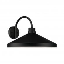 Capital Lighting 953513BK - 1-Light Outdoor Cone Wall Lantern Barn Light in Black with White Interior