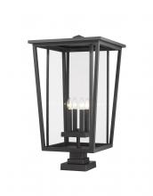 Z-Lite 571PHXXLS-SQPM-BK - 4 Light Outdoor Pier Mounted Fixture