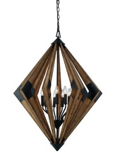 CAL Lighting FX-3679-9 - 40" Height Chandelier in Wood
