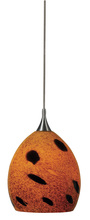CAL Lighting UP-977/6-BS - 3.8" Tall Glass and Metal Pendant with Brushed Steel Cord