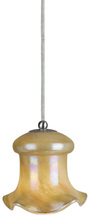 CAL Lighting UP-978/6-BS - 6.4" Tall Glass and Metal Pendant with Brushed Steel Cord