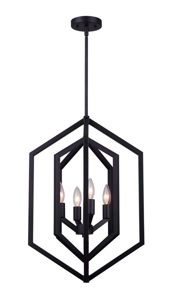NETTO, 4 Lt 16" Wide Rod Chandelier, 60W Type C, 16" W x 31.25 - 73.25" H