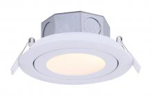 Canarm DL-4-9YC-WH-C - LED Recess Downlight, DL-4-9YC-WH-C -G-, 4 IN White Color Gimbal Trim, 9W Dimmable, 3000K